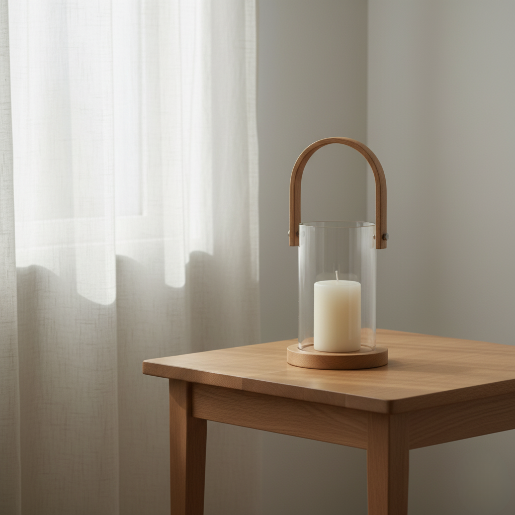 Wood Handle Candle Lantern