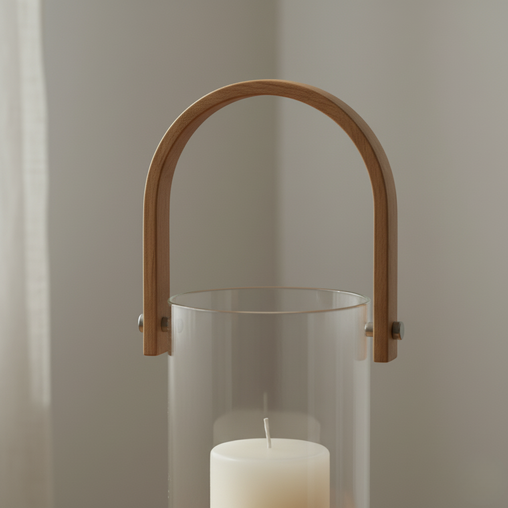 Wood Handle Candle Lantern